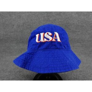 Mighty Fine Bucket Hat Unisex One Size Blue Good USA Embroidery Cotton Sun Hat